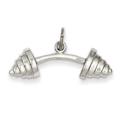 Barbell Charm 14k White Gold WCH133, MPN: WCH133, 883957342481