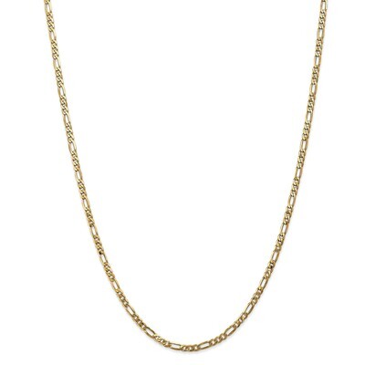 Leslie&#39;s 3.00mm Flat Figaro Chain 22 Inch 14k Gold HB-1234-22, MPN: 1234-22, 191101846625