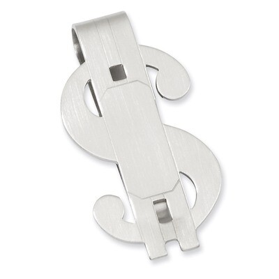 Kelly Waters Finish Dollar Sign Money Clip Rhodium-plated Satin GP3863, MPN: GP3863, 191101055218