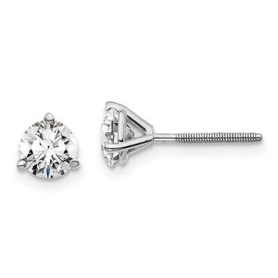 1Ctw Vs/Si, D E F, 3 Prong Screw Back Earrings 14k White Gold Lab Grown Diamond EM1017S-100-WLD, MP…