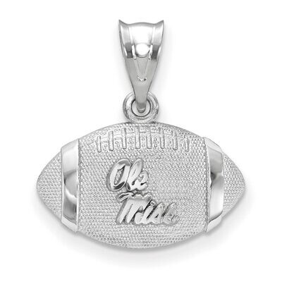 University of Mississippi Ole Miss 3D Football with Logo Pendant Sterling Silver SS506UMS, MPN: SS5…