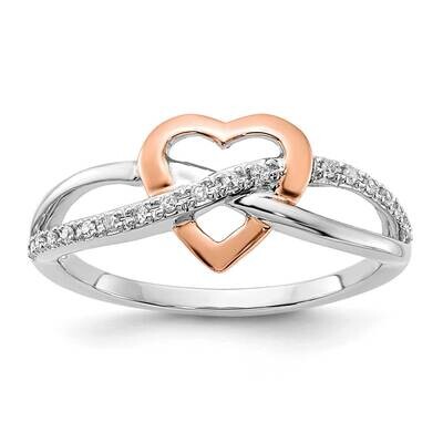 10k Gold Two Tone Diamond Infinity with Heart Ring RLD4104-0WS43