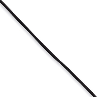 16 Inch 2mm Black Leather Cord Necklace Sterling Silver QG1306-16, MPN: QG1306-16, 191101275357