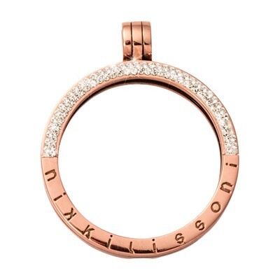 Nikki Lissoni Rose Gold-Plated Pendant with Swarovski Stones 35mm Coin Holder P09RGM, MPN: P09RGM, …