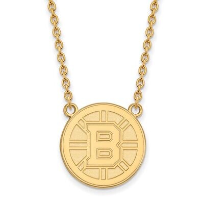 Boston Bruins Large Pendant with Chain Necklace 14k Yellow Gold 4Y016BRI-18, MPN: 4Y016BRI-18, 8867…