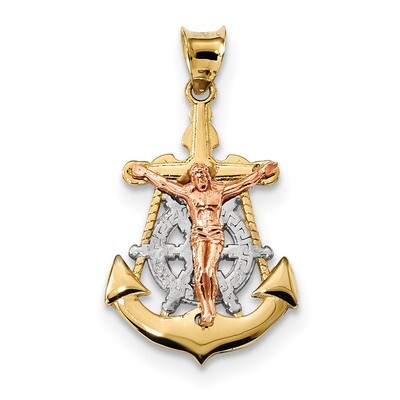 Mariner Crucifix Pendant 14k Tri-Color Gold K6326, MPN: K6326, 883957871103