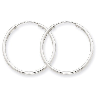 1.5mm Polished Endless Hoop Earrings 14k White Gold XY1184, MPN: XY1184, 883957299693