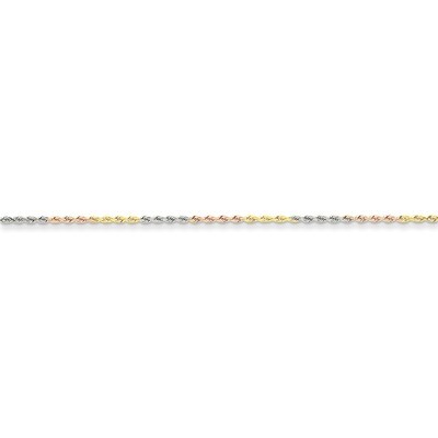 1.5mm Diamond-cut Rope Chain 8 Inch 14k Tri-Color Gold 012TC-8, MPN: 012TC-8, 886774393728