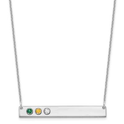 3 Birthstone with 18k Gold Bezel Large Bar Necklace 10k White Gold 10XNA1085/3W, MPN: 10XNA1085/3W,
