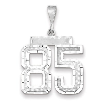 Number 85 Charm 14k white Gold Large Diamond -cut WLN85, MPN: WLN85, 883957124612