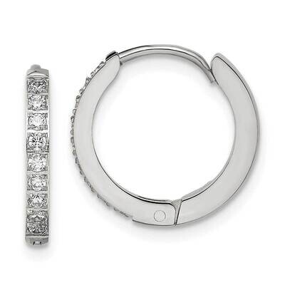 Preciosa Crystal 2mm Hinged Hoop Earrings Stainless Steel Polished SRE1512, MPN: SRE1512, 191101868…