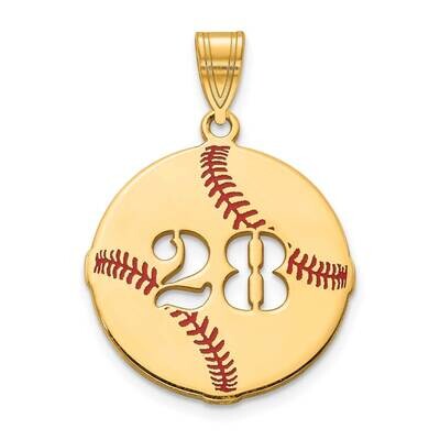Baseball Charm with Number 14k Gold Epoxied XNA926Y, MPN: XNA926Y,
