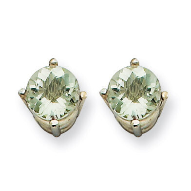 5mm Round Green Quartz Earrings 14k White Gold XE72WAG, MPN: XE72WAG, 883957097381