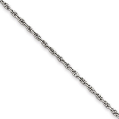 Silver-tone Steel 3mm Rope Pocket Watch Chain FTL160W, MPN: FTL160W,