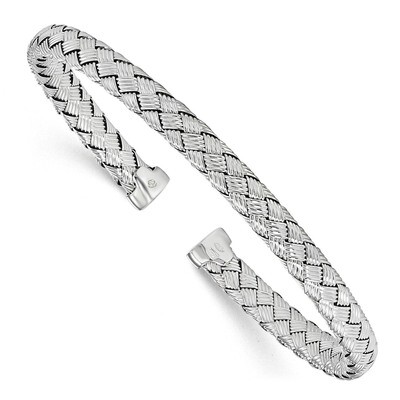 Leslie&#39;s Woven Cuff Bangle Sterling Silver Polished HB-QLF786, MPN: QLF786, 191101752391