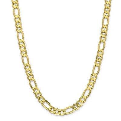 22 Inch 8.75mm Light Concave Figaro Chain 10k Gold 10LF220-22, MPN: 10LF220-22, 191101597879