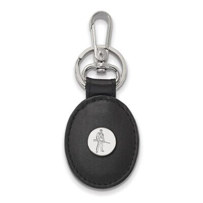 West Virginia University Black Leather Oval Key Chain Sterling Silver SS061WVU-K1, MPN: SS061WVU-K1…