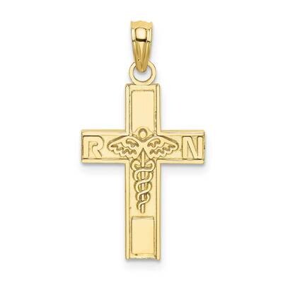 Rn Caduceus Cross Charm 10k Gold 10D3484, MPN: 10D3484,