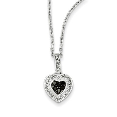 Black Diamond Small Heart Pendant Sterling Silver QP3736, MPN: QP3736, 883957028392