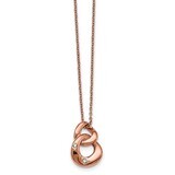 Rose IP Plated Two Loop Crystal Necklace Stainless Steel Polished SRN2232-18 by Chisel, MPN: SRN223…