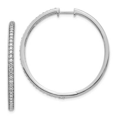 Hoop Earrings 14k White Gold Diamond EM4268-075-WA, MPN: EM4268-075-WA, 883957263632