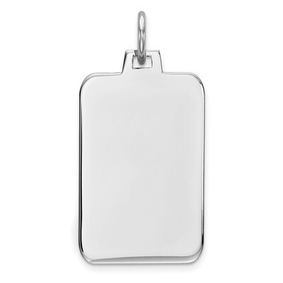 Engravable Rect. Polish Front Back Disc Charm Sterling Silver Rhodium-plated QM448/27P, MPN: QM448/…