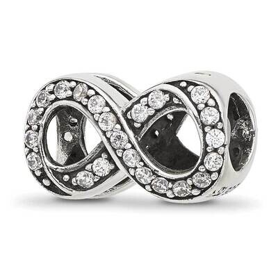 CZ Infinity Bead Sterling Silver QRS4425, MPN: QRS4425,