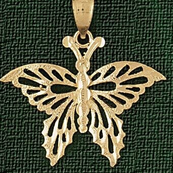 Dazzlers Jewelry Butterfly Pendant Necklace Charm Bracelet in Yellow, White or Rose Gold 3095, MPN:…