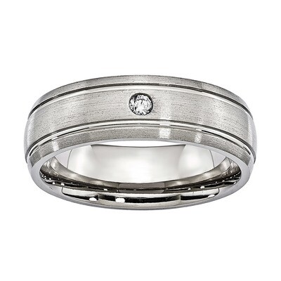 Titanium 7mm .05 CTW Diamond Comfort-fit Band NST47-10
