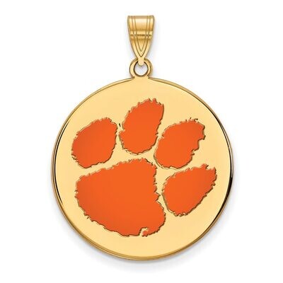 Clemson University x-Large Enamel Disc Pendant Gold-plated Silver GP046CU, MPN: GP046CU, 8867749449…
