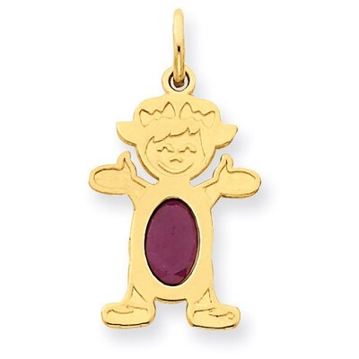Girl 6x4 Oval Genuine Ruby-July 14k Gold XCK22, MPN: XCK22, 883957294834