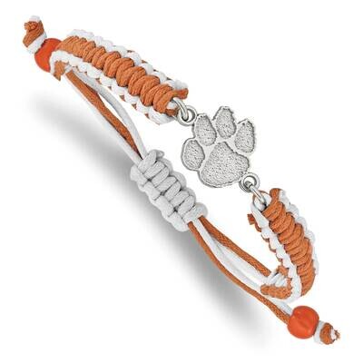 Clemson University Adjustable Cord Bracelet Stainless Steel ST514CU, MPN: ST514CU, 634401016201
