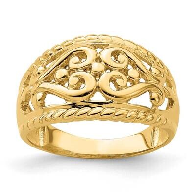 Cut-Out Heart Design Band 14k Gold Polished R696, MPN: R696, 196904051993