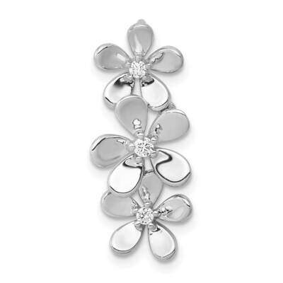 1/10Ct. Diamond Three Flower Chain Slide 14k White Gold PM4038-009-WA, MPN: PM4038-009-WA, 88395750…