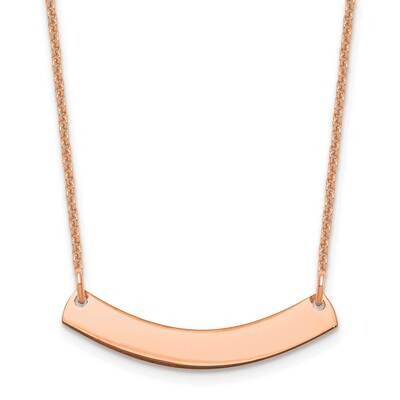 Polished Curved Blank Bar Necklace 14k Rose Gold Small XNA1200R, MPN: XNA1200R,