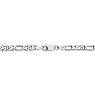 22 Inch 4.0mm Flat Figaro Chain 14k White Gold WFIG100-22, MPN: WFIG100-22, 191101979910