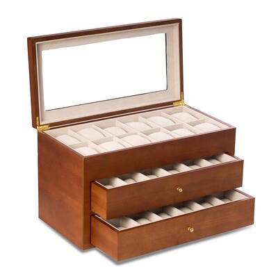 Matte Cherry Finish Wood 36-Watch Case GM18311, MPN: GM18311, 797140566861