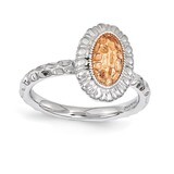 Rose Gold-plated Oval Ring - Sterling Silver QSK1608, MPN: QSK1608, 886774214597