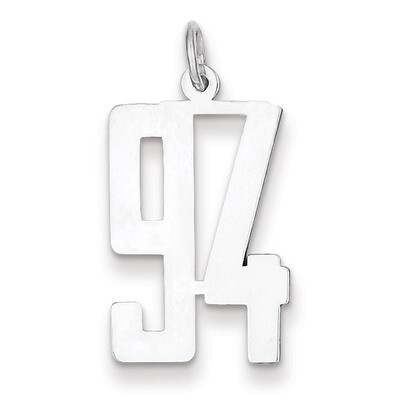 Charm Number 94 Elongated Pol Sterling Silver Small QES94, MPN: QES94, 191101274190