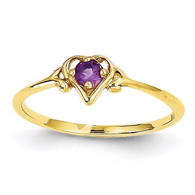Genuine February Birthstone Heart Ring 14k Gold YC425, MPN: YC425, 883957323930