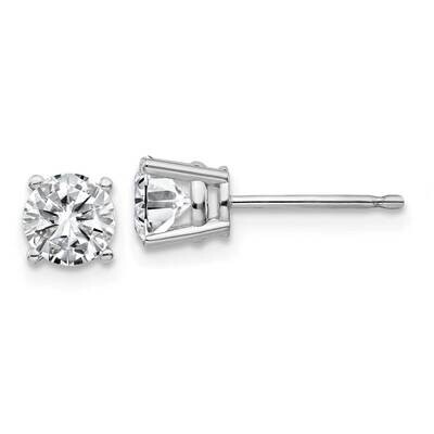 1ct. 5.0mm Round J-K Color Moissanite Earrings 14k White Gold WG326-8MB, MPN: WG326-8MB,