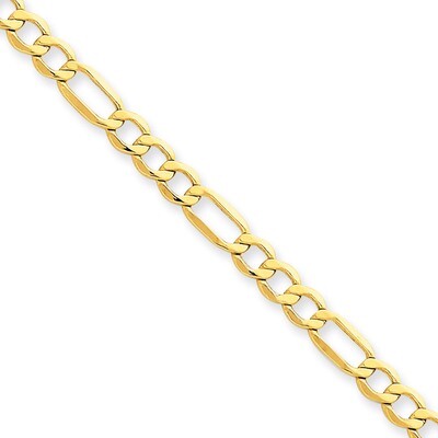 4.75mm Semi-Solid Figaro Chain 18 Inch 14k Gold BC94-18, MPN: BC94-18, 886774536866