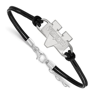 University of Virginia Leather Bracelet Small Center Sterling Silver SS023UVA-7, MPN: SS023UVA-7, 8…
