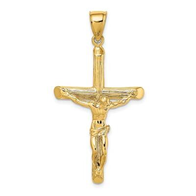 Crucifix Charm 14k Gold Textured K8542, MPN: K8542, 637218185023