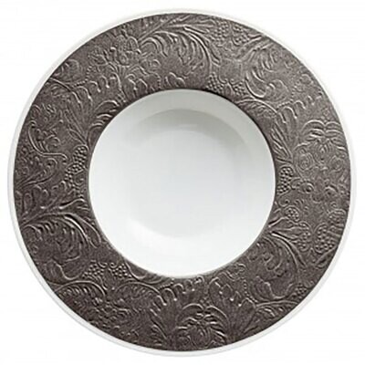 Raynaud Italian Renaissance Deep Plate With Engraved Rim Dark Grey 0816-46-250027, MPN: 0816-46-250…