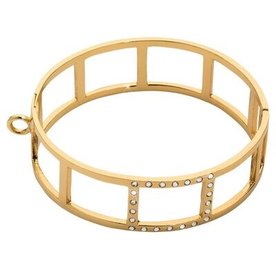 Nikki Lissoni Large Geometric Tribal Bangle of 2cm 1 Loop To Attach A Charm Gold-plated 21cm B1148G…