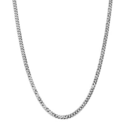 4.75mm Flat Beveled Curb Chain 26 Inch 14k White Gold WFBU120-26, MPN: WFBU120-26, 883957171586