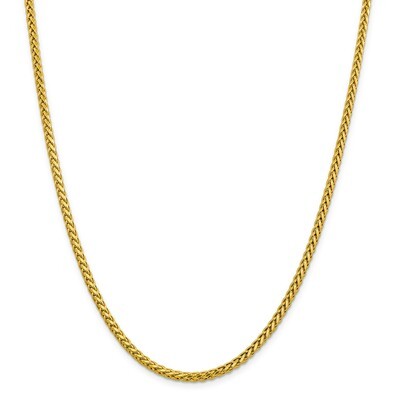 22 Inch 3.10mm Semi-solid Diamond -cut Wheat Chain 14k Gold BC184-22, MPN: BC184-22, 883957076201