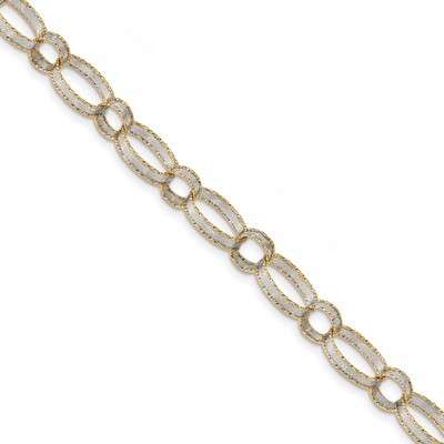 Leslie&#39;s Textured &amp; Brushed Bracelet 7.25 Inch 14k Rhodium-plated HB-LF1088-7.25, MPN: LF1088-7.25,