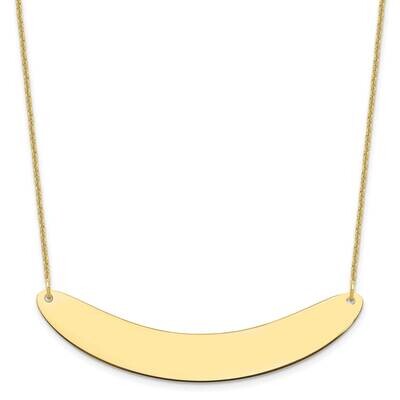 Polished Curved Blank Bar Necklace 10k Gold Large 10XNA1211Y, MPN: 10XNA1211Y,